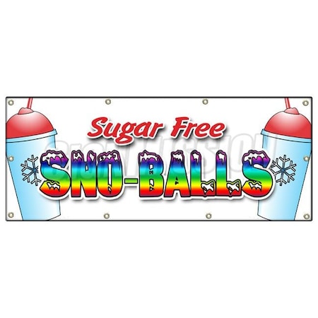 Signmission SNO-BALLS SUGAR FREE BANNER SIGN snowcones water ice italian ice cold B-96 Sno-Balls Sugar Free